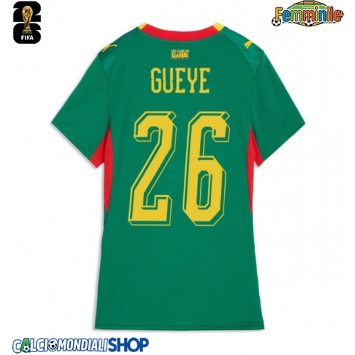 Maglie da calcio Senegal Pape Gueye #26 Seconda Maglia Femminile Mondiali 2026  Manica Corta